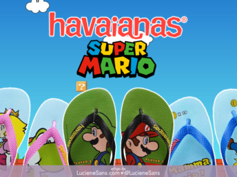 Novas Havaianas Mario Bros | ©LucieneSans.com nintendo super mario bros chinelos luigi yoshi peach