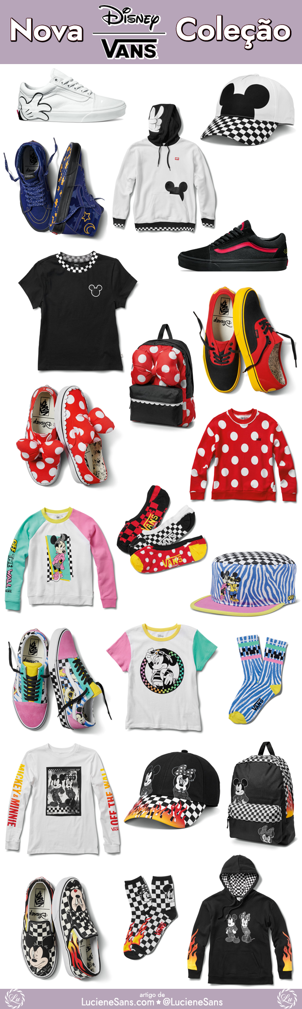 Tênis, Mochila, Meias, Blusas, Camisetas, Moletom e Bonés #DisneyxVans - Coleção Disney x Vans comemora os 90 anos de Mickey Mouse | ©LucieneSans.com