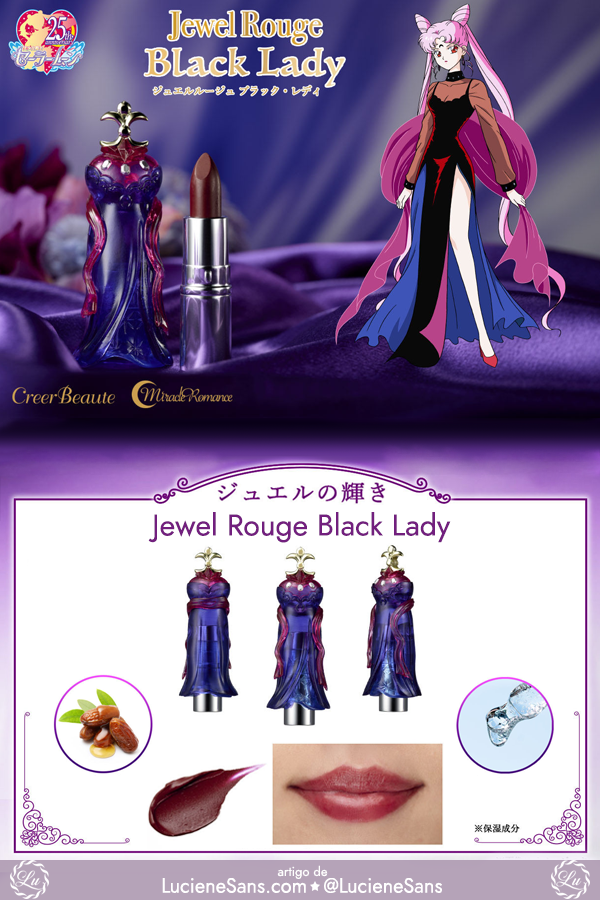 Batom Creer Beaute Sailor Moon Miracle Romance Jewel Rouge Black Lady Lipstick